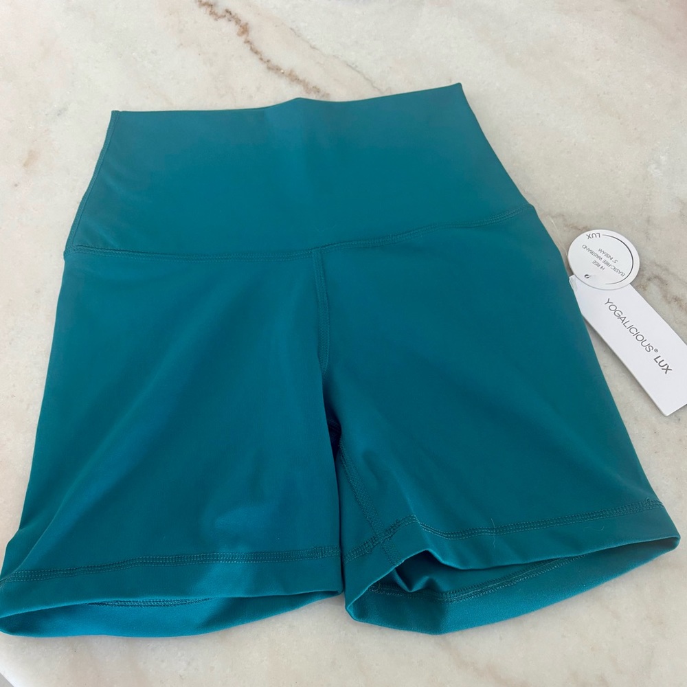 Yogalicious High Waist Teal Shorts